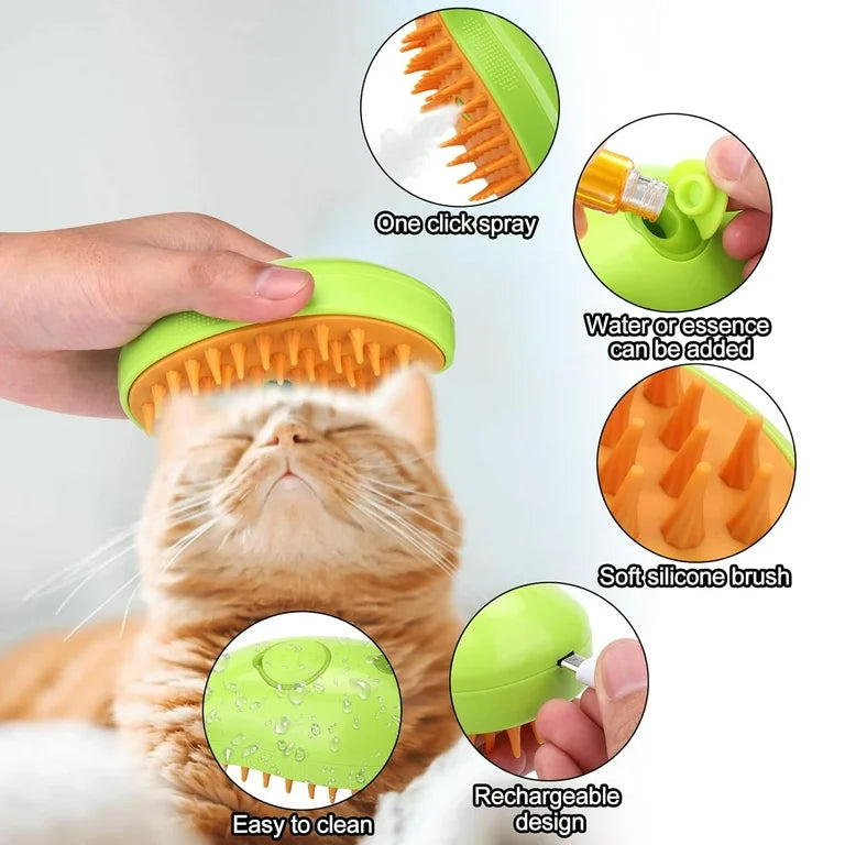 Pet Steam Brush Electric Spray Comb