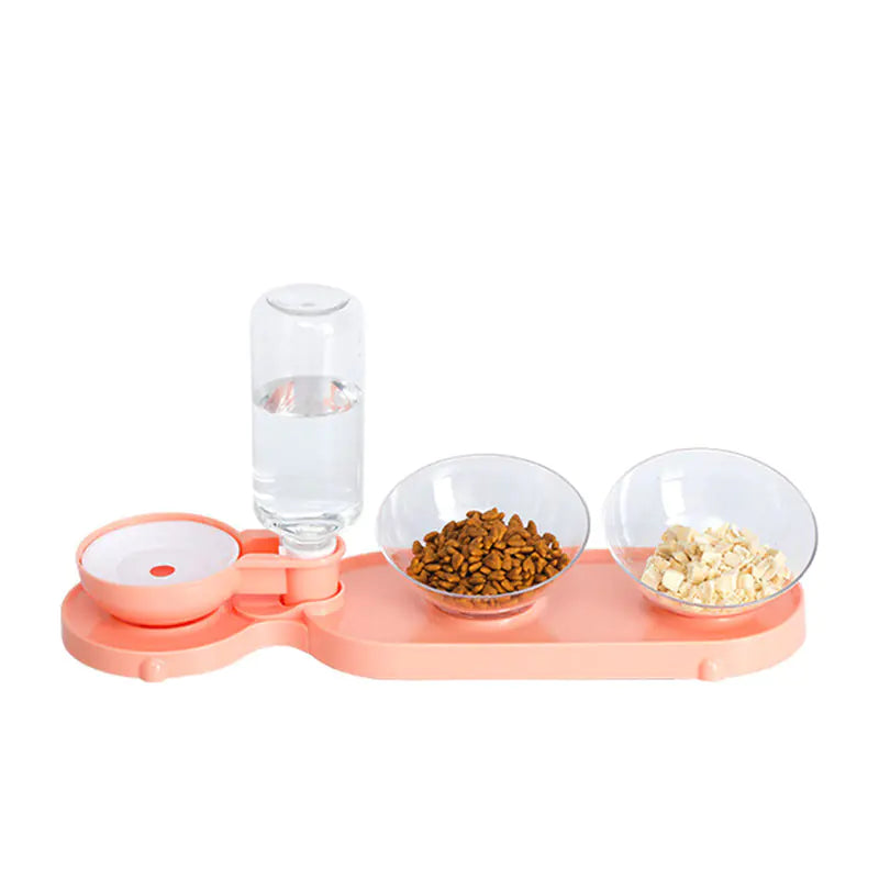 Automatic Double Bowl Feeder and Waterer for Pets