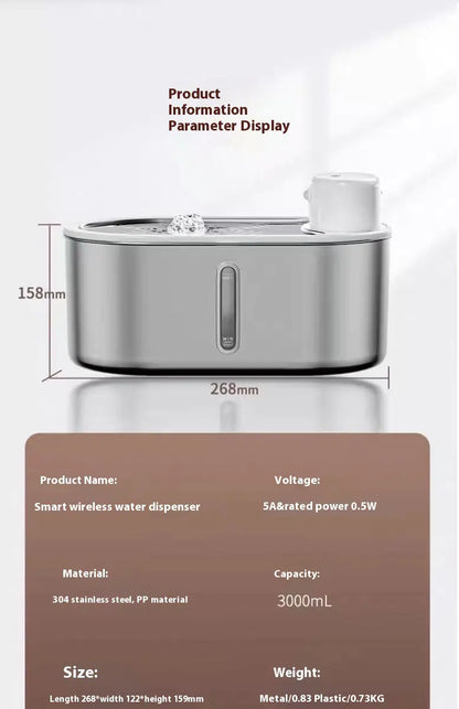 Stainless Steel Infrared Pet Water Fountain