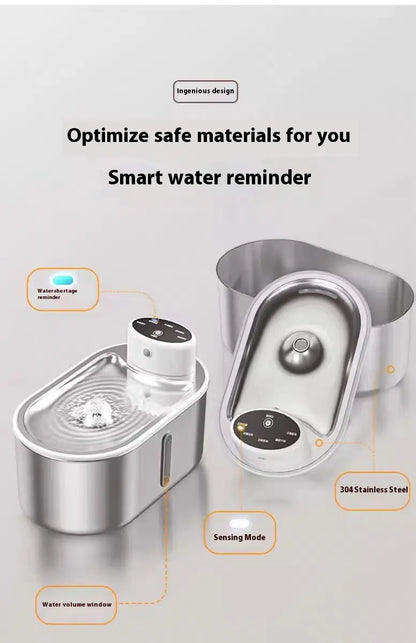 Stainless Steel Infrared Pet Water Fountain