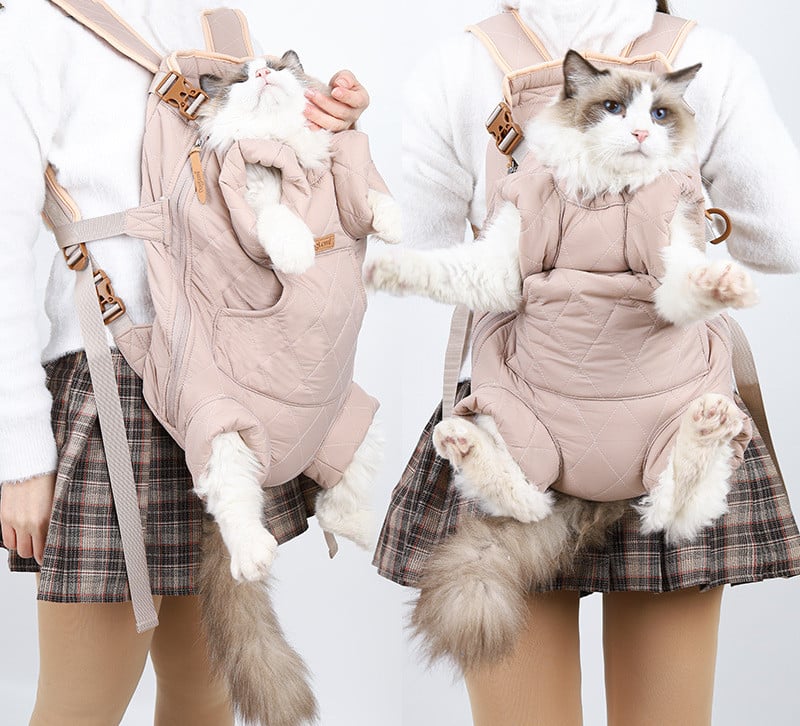 Winter Thickened Portable Pet Chest Backpack