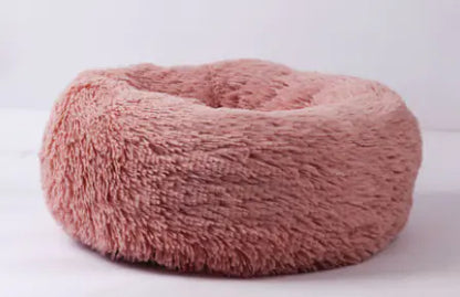 Round Plush Dog Bed for Small Dogs and Puppies