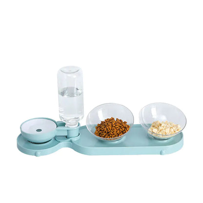 Automatic Double Bowl Feeder and Waterer for Pets